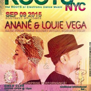 SEPTEMBER 9 “SUNSET RITUAL” WITH ANANÉ & LOUIE VEGA at CIELO (New York)