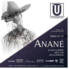 October 29TH Anané at The Underground (Ohio)