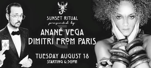 AUGUST 18 “SUNSET RITUAL” WITH ANANÉ & SPECIAL GUEST DIMITRI FROM PARIS at SCORPIOS (Mykonos)