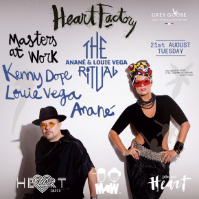 AUGUST 21 THE RITUAL with ANANÉ & LOUIE VEGA, guest MASTERS AT WORK at HEART (Ibiza)