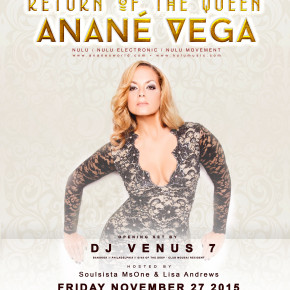 NOVEMBER 27 ANANÉ VEGA at CLUB MOUSAI (Philadelphia)