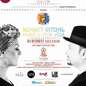 AUGUST 17 “SUNSET RITUAL” WITH ANANÉ & LOUIE VEGA at BUDDHA BEACH (Praia A Mare)