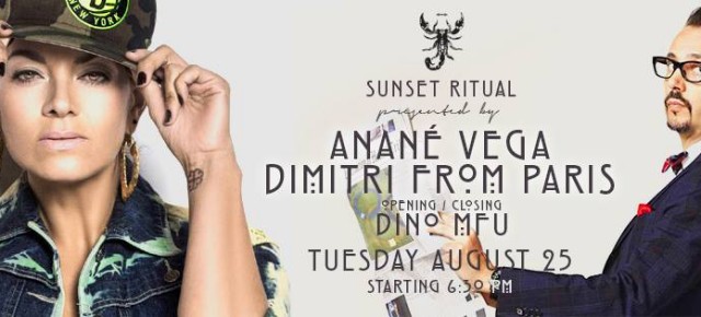 AUGUST 25 “SUNSET RITUAL” WITH ANANÉ & SPECIAL GUEST DIMITRI FROM PARIS at SCORPIOS (Mykonos)